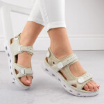 Pohodlné sandály na suchý zip Rieker W RKR691 beige 40