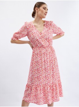 Orsay Oranžovo-růžové dámské květované šaty dámské