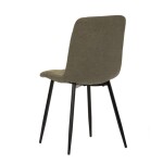 Židle jídelní, hnědá látka, nohy černý kov