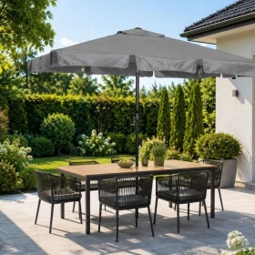 Elegantní zahradní slunečník s nastavitelným sklonem 200x130 cm Šedá