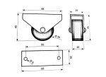 NábytekProNás Kolečko (komplet) 68 x 45 x 25 mm - plast VELIKOST BALENÍ: 1 ks