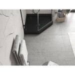 MEXEN - Flow+ pětiboká sprchová vanička 100 x 100, černá mat 46P701010H