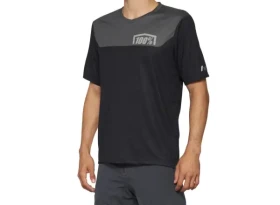 100% Airmatic pánský dres krátký rukáv Black/Charcoal vel. XL