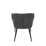 Židle jídelní, tmavě šedá látka, černý kov