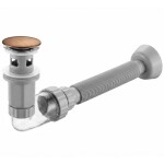 REA - Umyvadlový sifon s univerzální výpustí click-clack Flow Brush Copper REA-A9497