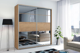 Šatní skříň Ska A6 Barva korpusu: Dub - Craft zlatý, Rozměry: 200 cm, Dveře: Dub - Craft zlatý