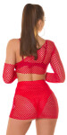 Sexy Koucla 2Piece Set / síťová sukně a top red Einheitsgroesse