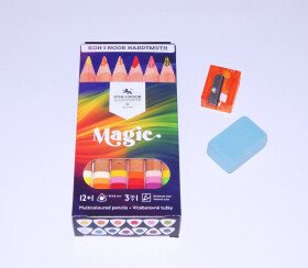 Koh-i-noor vícebarevné tužky MAGIC - 12+1 ks, ořezávátko a pryž