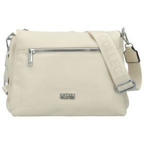 Stylová dámská koženková crossbody kabelka Verrona new, krémová