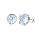 LUNICA Stříbrné náušnice MĚSÍČNÍ JEDNOROŽEC 0672