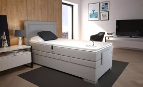 BLANÁŘ NÁBYTEK, a.s. Polohovatelný boxspring Margo - jednolůžko (šedá) ROZMĚR: 90 x 200 cm