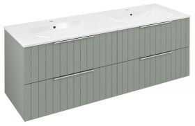 SAPHO - CIRASA umyvadlová skříňka s dvojumyvadlem 141x54x46cm, verde strip CR141-4444S-21