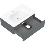MEXEN/S - Rivel koupelnová skříňka 70 cm s umyvadlem Vela, 1 šuplík, reliéf , grafit mat/bílá mat 91A20-07023-1-BF66-W23M01