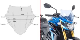 A3113Bl plexi čiré/modré "Ice" Suzuki Gsx S 750 (17-21), vxš280x365 mm, včetně montážní sady
