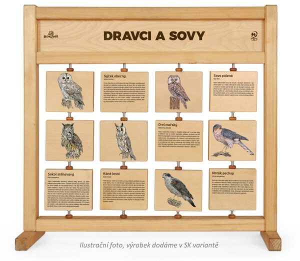 Tabuľky poznania stolné - Dravce a sovy SK
