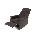 Polohovací křeslo, elektrické zabudované ovládání, hnědá, látka, TV-925 BR2