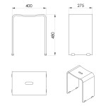 RIDDER - TRENDY koupelnová stolička 40x48x27,5cm, černá mat A211110