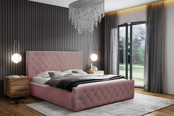 FRONTI Postel MODEL 01 200x200 starorůžová - MAGIC VELVET 2257