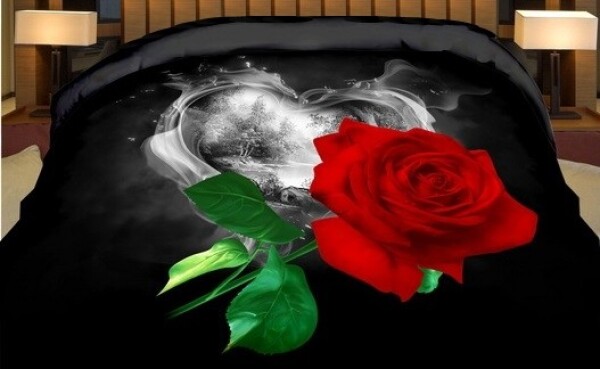 DumDekorace Černé oboustranné přehozy s potiskem Šířka: 200 cm | Délka: 220 cm 2ks 40x40 cm (standard zdarma) Šířka: 200 cm | Délka: 220 cm