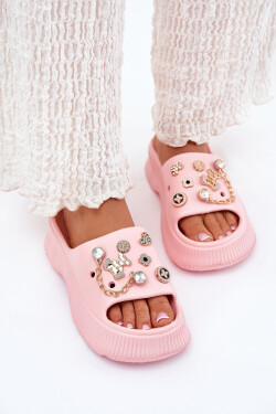 Pěnové Dámské Pantofle Se Zlatými Prstýnky Růžové Hortiana 36