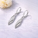 Stříbrné visací náušnice se zirkony Léa - stříbro 925/1000, Stříbrná