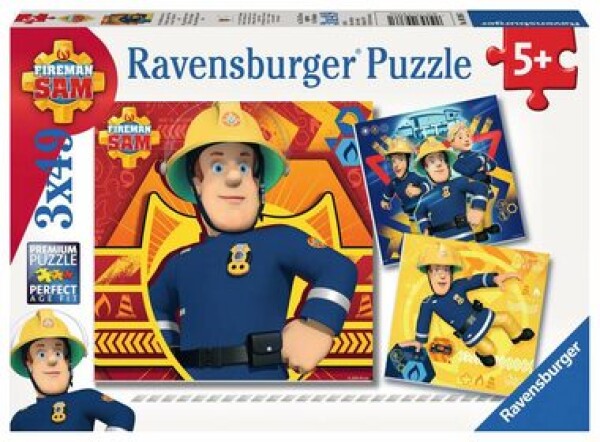 Ravensburger Požárník Sam v nebezpečí 3 x 49 dílků