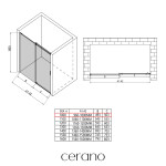 CERANO - Sprchové posuvné dveře Santoro L/P - 8 mm - černá matná, transparentní sklo - 100x195 CER-8050BD7258