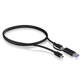 ICY BOX USB kabel USB 3.2 Gen2 USB-C ® zástrčka, USB-C ® zástrčka, USB-A zástrčka 1.00 m černá 60857