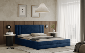 FRONTI Postel ALCAMO 160x200 modrá s úložným prostorem