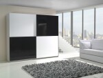 FRONTI Šatní skříň LUX 4 bílý lesk / černý lesk 6770