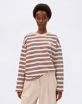 Armedangels Iconic Å Frankaa Bold Sweatshirt 3756 undyed-velvet red-soft blue S