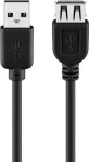 Goobay USB-A - USB-A prodlužovací kabel černá / Prodlužovací kabel / USB 2.0 / 5 m / dvojité stínění (68905)