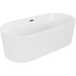 MEXEN/S - Paola volně stojící vana reliéf 170 x 80, bílá mat, sifon a přepad grafit kartáčovaná 52721708001-66