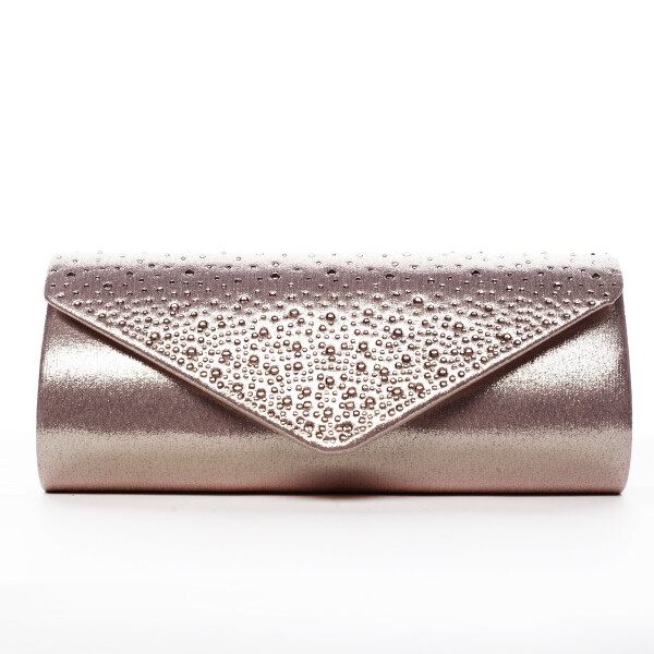 Krásné dámské psaníčko zdobené kamínky Elisee šampaň