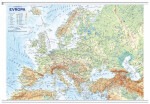 Evropa obecně zeměpisná mapa, office, nástěnná, 500 000 lištami tubusu)