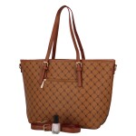 Trendová dámská koženková kabelka přes rameno Laila, světle hnědá