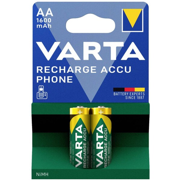 Varta RECH.AC.Phone AA1600mAh BLI2 akumulátor AA, Ni-MH, 1600 mAh, 1.2 V, 2 ks - Varta Phone AA 1600 mAh 2ks 58399201402