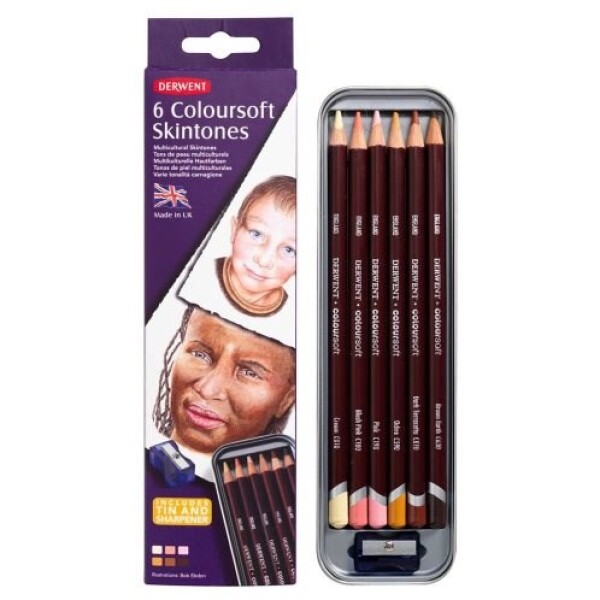 Derwent Derwent, Coloursoft Skintone, 2300217, sada tělových pastelek, 6 kusů