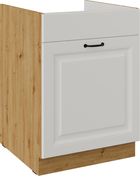 Spodní skříňka pod dřez Stilo 60 ZL 1S BB - Premium Box Barva korpusu: Dub artisan, Barva dvířek: Bílá