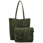 Trendy dámský koženkový set kabelek Oktavie, tmavě zelený