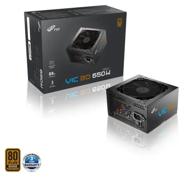 FSP VIC BD 650 černá / Zdroj / ATX 3.1 / 650W / 80PLUS Bronze / 120mm ventilátor (POA6500202)