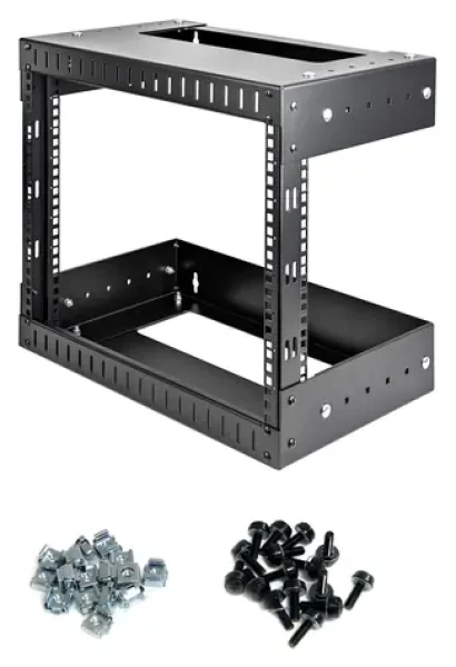 StarTech Nástěnný regál 8U černý / Nástěnný regál / nosnost 61,2 kg / hloubka 305 mm / ocel (RK812WALLOA)