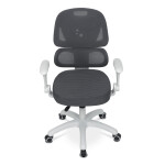 Dětská židle, výškově nastavitelná, šedá síťovina, KA-K1063 GREY