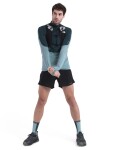 ICEBREAKER Mens Merino 200 Realfleece™ Descender LS Half Zip, Fathom Green/Cloud Ray/Cb (vzorek) velikost: M