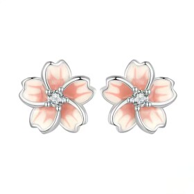 Stříbrné náušnice Třešňové květy - stříbro 925/1000, Stříbrná