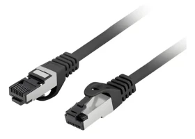 Lanberg CAT8.1 S/FTP CU 2m černá / Patch kabel / LSZH / 2000 MHz / 40 Gbit/s / Fluke (PCF8-10CU-0200-BK)