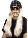 Hard Rocker sada s blond parukou vousy brýlemi a šátkem