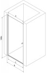 MEXEN - PRETORIA křídlové dveře 90x190 cm 6mm, černé, transparent se stěnovým profilem 852-090-000-70-00