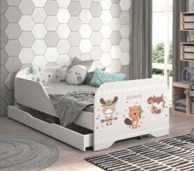 DumDekorace Dětská postel MIKI 160 x 80 cm s motivem lesních zvířátek