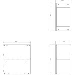 MEXEN - Box-A otevřená skříňka s policí 25, černá lesk 91AX2-0250-470-0-70